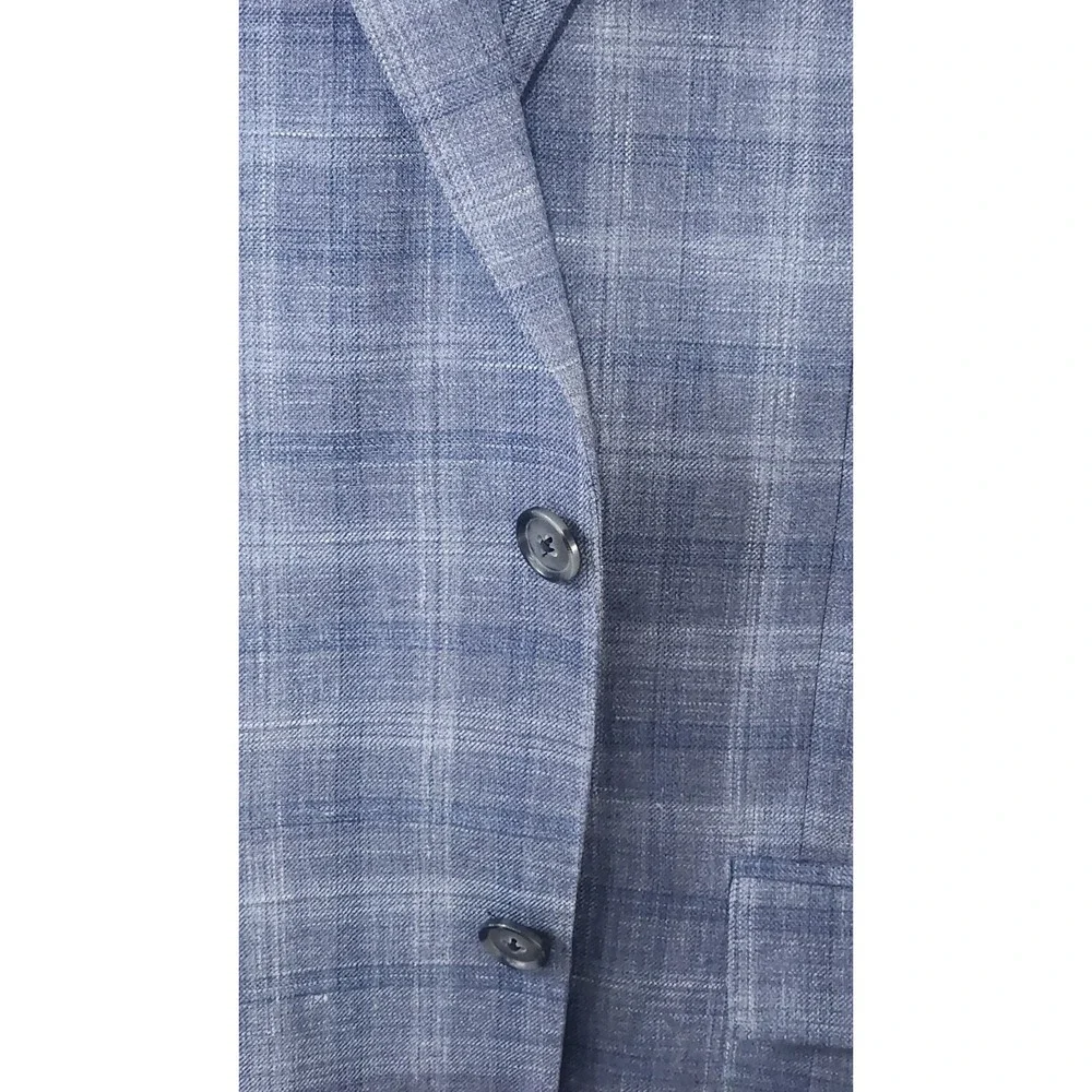 Brooks Brothers Men's Blue Plaid 2 Button Regent Fit Sports Coat Size 38 Regular